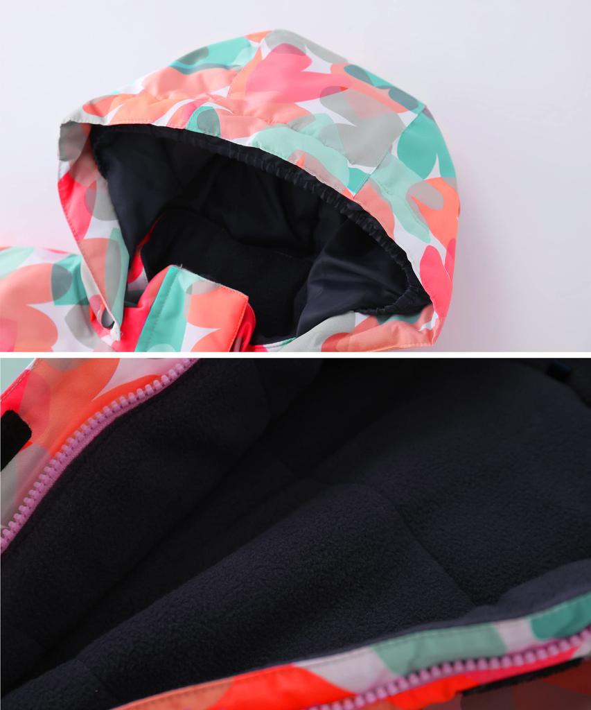 Hiheart Snowboard and Ski Adjustable Perfect for Snow Orange Size 120 Kids' Wear, One-Piece Jumpsuit, Size, Waterproof, Warm, Play, Heart,