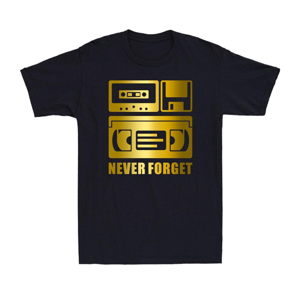 Never Forget Audio Cassette Vintage 70s 80s 90s Gift Golden Print Men s T-Shirt Unisex T-Shirt L