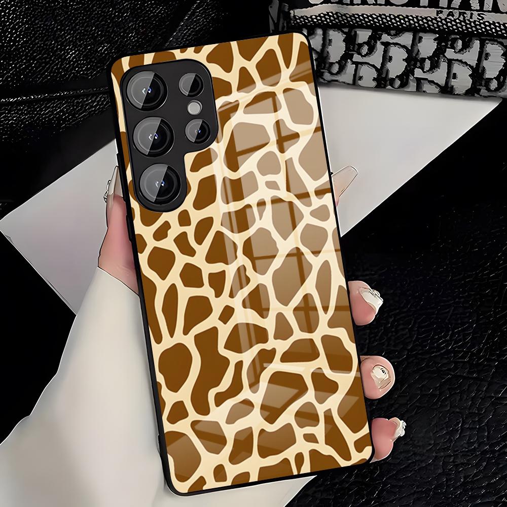 Cute Giraffe Phone Case For Samsung S26 S25 Plus S20 S20 Plus S22 Ultra S23 FE S21 Plus S21 Ultra Glass Cover