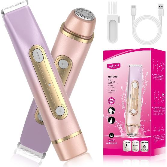 Dual-Head Women's Hair Trimmer – Safe Body, Bikini & Facial Hair Removal, Wet & Dry, USB Rechargeable, Travel-Friendly Personal Grooming