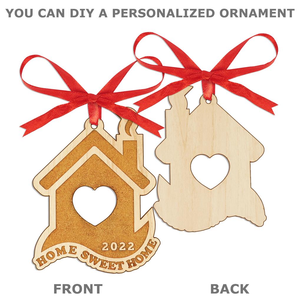 Darling Souvenir Made With Love Home Sweet Home Key Personalized Wood Key Ornament Housewarming Gift Christmas Tree Decoration Pack of