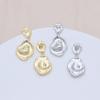 Geometric Irregular Concave-Convex Earrings: Simple, Fashionable Studs with S925 Silver Needle and Real Gold Color Retention