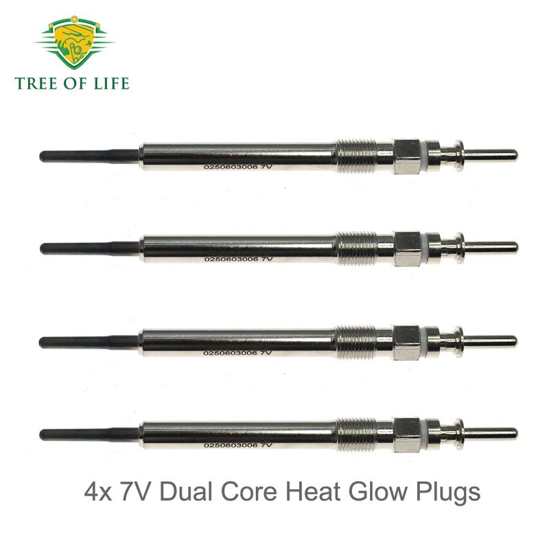 4x 7V Dual Core Glow Plugs For X1 F48 X3 E83 F25 X4 F26 X5 F15 xDrive sDrive 18d 20d 25d 0250603006 12230035934 12237803368