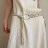 Elegant Temperament Waistband Ethnic Style Belt Hollow Retro Bohemian Belt Dress Waist Rope Round Ring Tassel Waist Chain