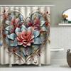 Exquisite Heart-Shaped Shower Curtain With Floral Design Perfect Bathroom Decoration For Home Or Gift