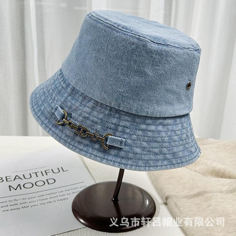 Spring and Autumn New Washed Denim Fisherman Hat Children's Fashion Versatile Outdoor Shade Basin Hat Foreign Gas Bucket Hat