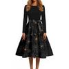Women's Halloween Print Round Neck Dress, Vintage Casual Swing Dress for Party