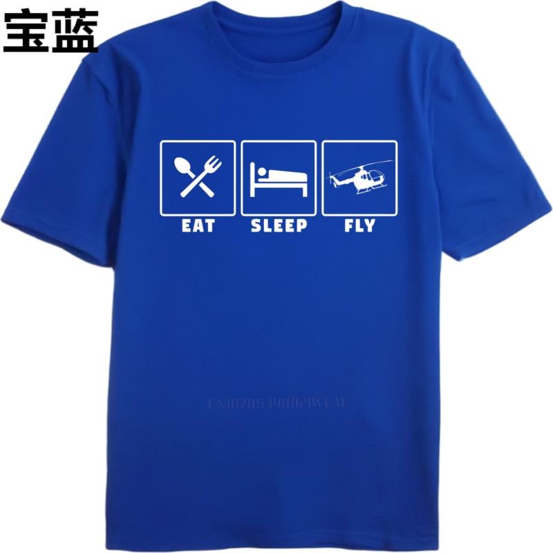 Men cotton tshirt Streetwear summer Women tshirt Eat Sleep Fly Short Sleeve Breathable ONeck tees Brand t shirt for man