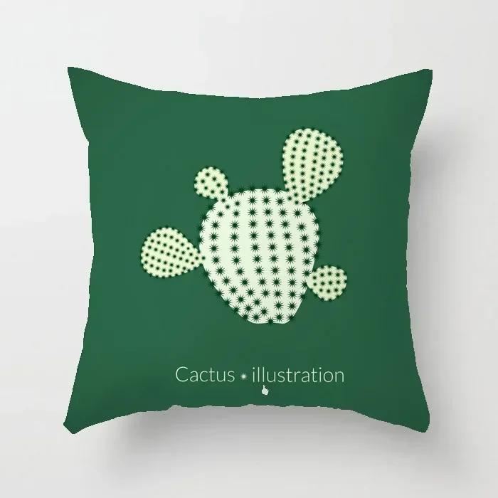 40/45/50cm Cactus Print Throw Pillow Cover Succulent Desert Plant Cushion Cover for Home Sofa Chair Pillow Cover