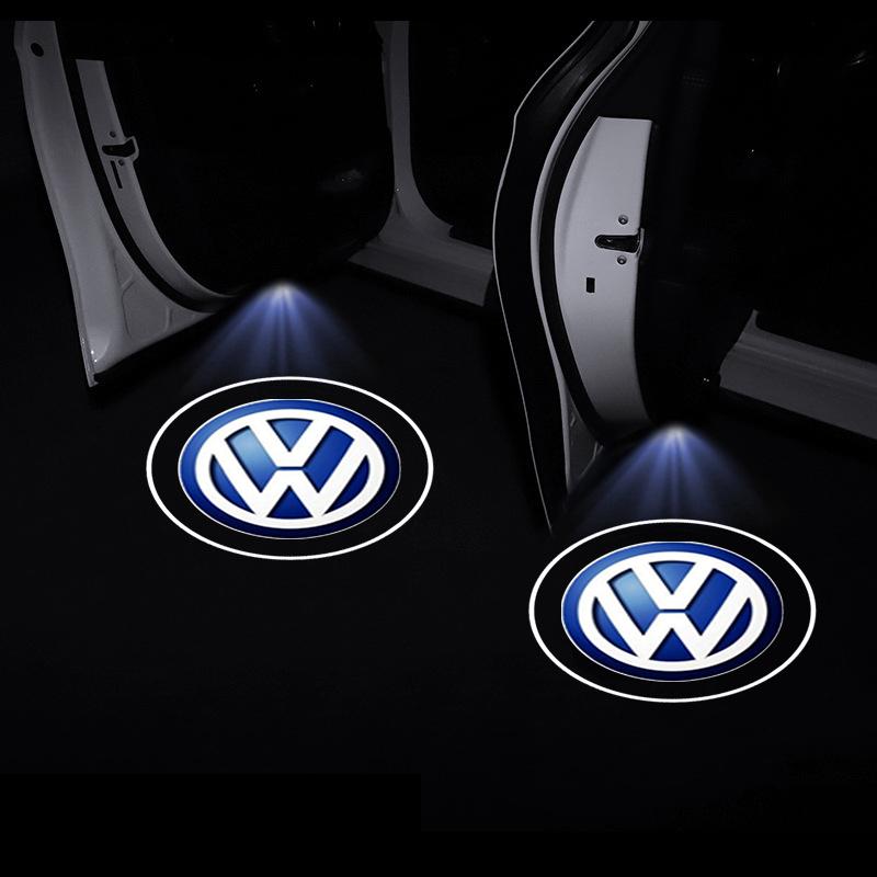 2Pcs Car Door Emblem Light LED Welcome Lamp Wireless Laser Projector For Volkswagen Golf-5 6 7 MK6 Jetta Lavida Polo Tiguan Passat B5 B6 B7