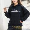 Anta Cartoon Print Pullover Hoodie Women Tops Black 962138712-2