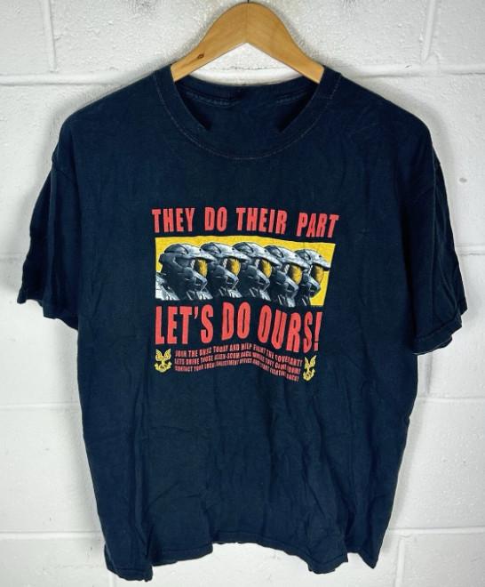 

Vintage Halo 3 Shirt Mens Large Black Recruitment Masterchief 2007 Videogame Y2K 4XL