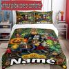 3pcs Duvet Cover Set (1*Duvet Cover + 2*Pillowcase, Without Core), Custom Name Plants Vs. Zombies Pattern Bedding Set, Home Bedroom Decor Gift