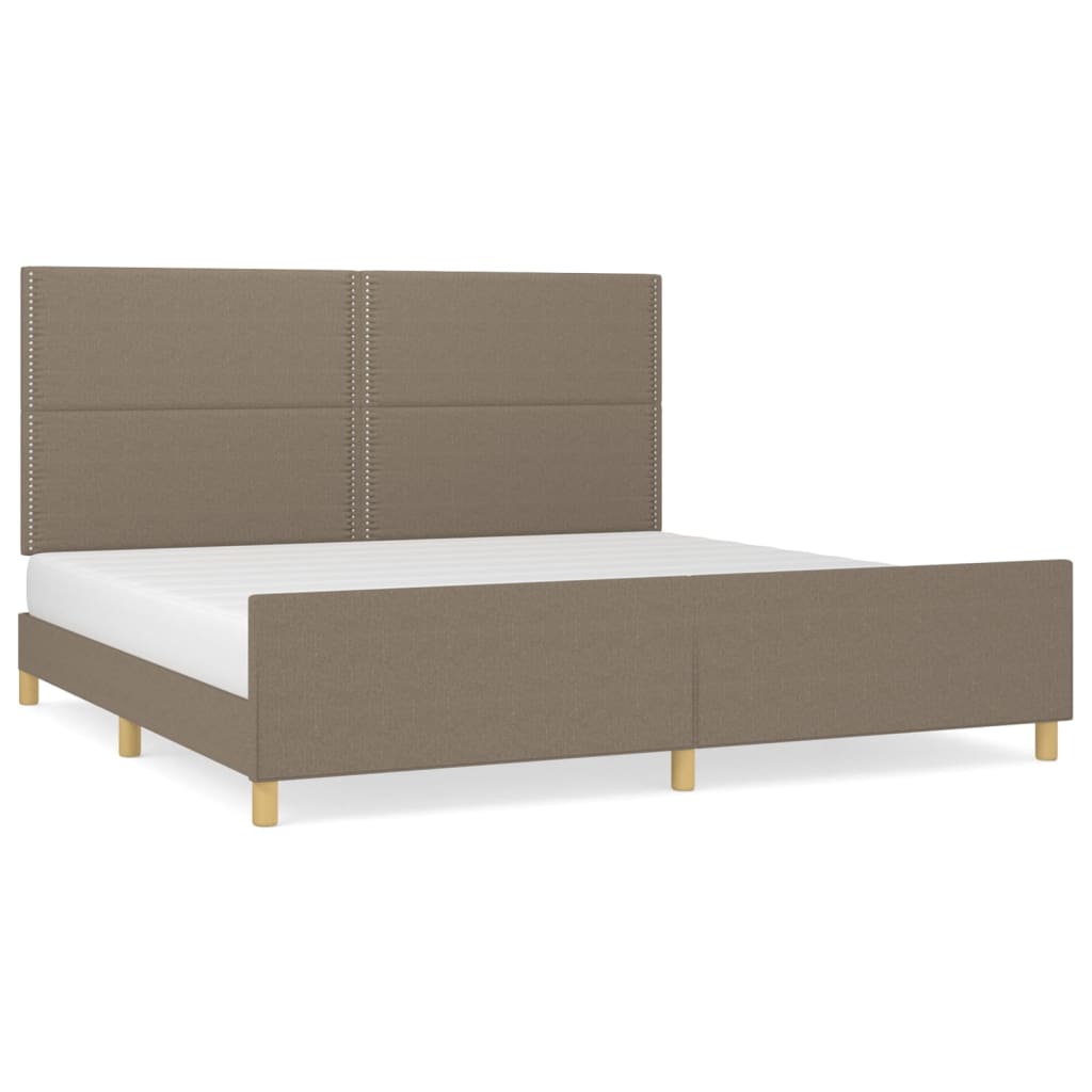 Vidaxl Bed Frame Without Mattress, Taupe, 200X200 Cm, Upholstered