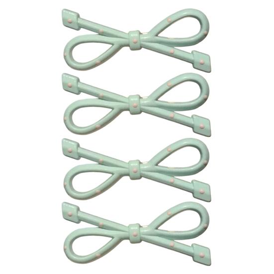 4Pcs Girl Hairpin Dot Print Hollow Bow Tie Design Hair Clips Lightweight Non-Damaging