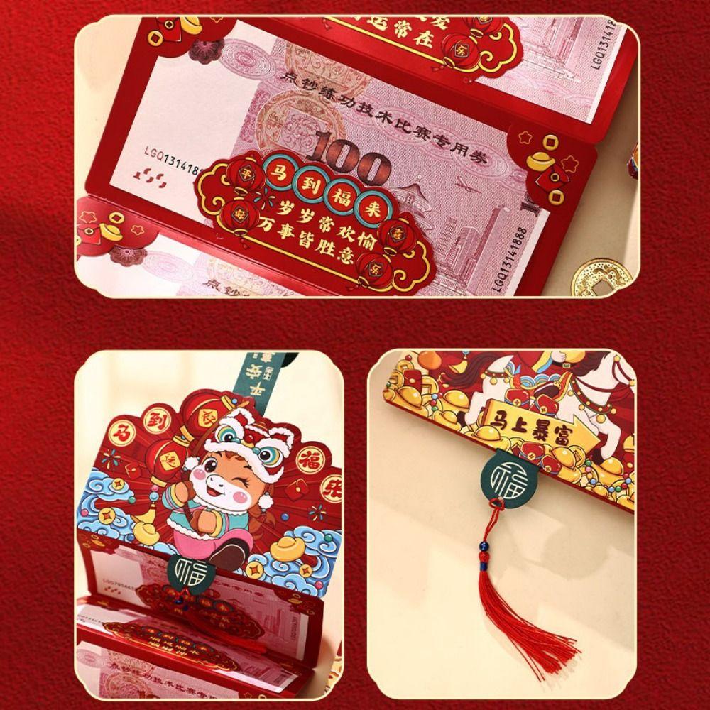 Red Color Horse Year Red Envelope Paper Cartoon Red Envelope Folded Red Envelope  New Year Gifts