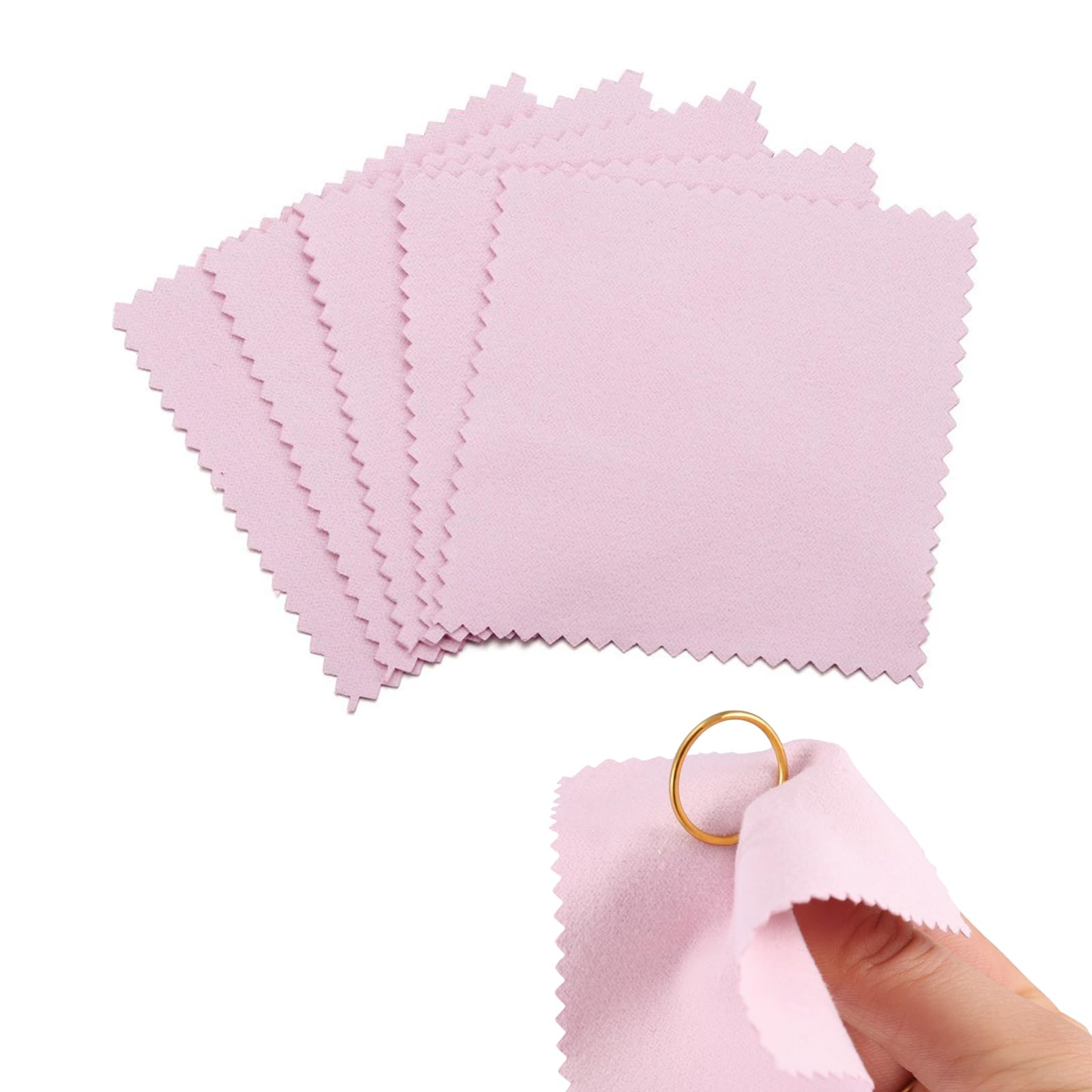 

Полировка серебра 50 для полировки драгоценных металлов и удаления пятен и полировки драгоценностей и ювелирных изделий, салфетки, кусочки, 8x8см, металлы, аксессуары, чистка, розовый