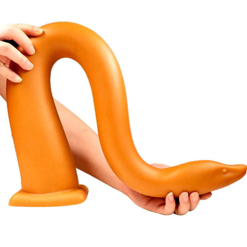 Dop Anal din Silicon Long Love cu Ventuză - Bici cu Mărgele Neregulate pentru Uz Erotic Adult