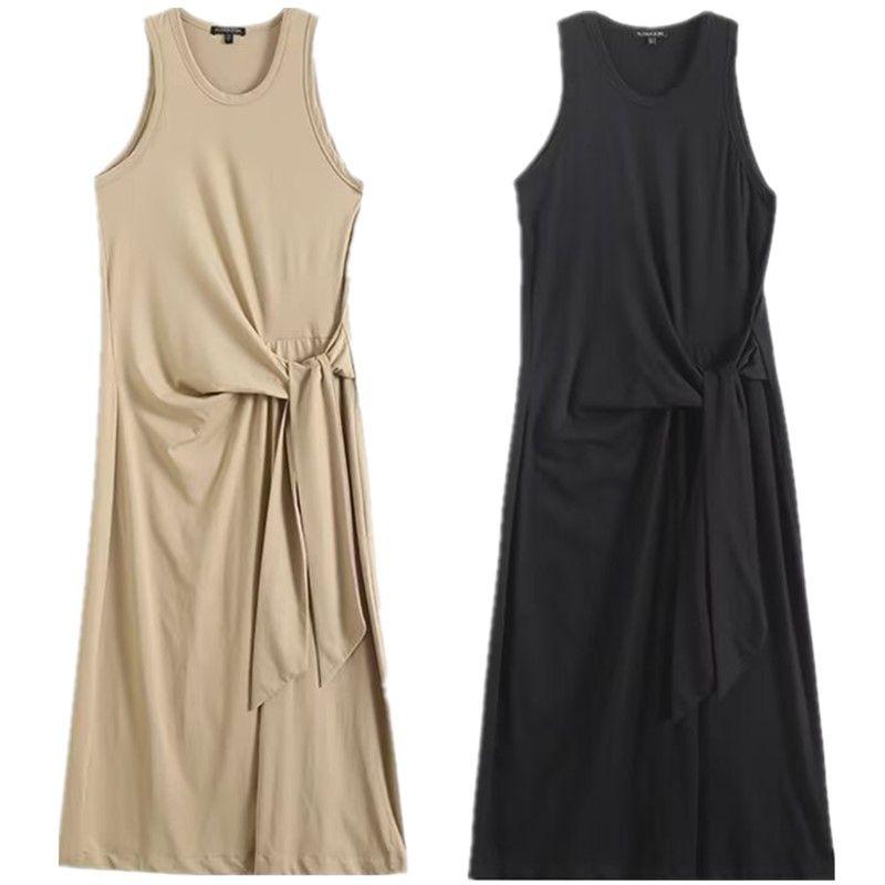 Fashion Style 2024 Summer New Arrival Women's Clothing Dignified Sense of Design Silm Easiest for Match Shoelace Fitted Waist Vest Dress