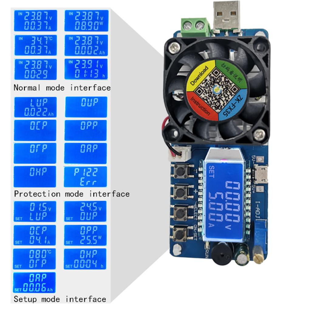 Digital Battery Power Capacity Load Testers Electronic Load Tester 35W Discharge Resistance Power Tester Testing Tool
