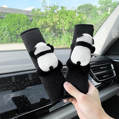 Plush Panda Car Seat Belt Shoulder Protection Sheath Anti-strangling Protection Sleeve Car Accessories Interior Decoration