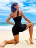 European & American One-Shoulder Color Block Bikini Swimwear