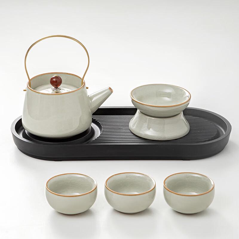 Lainuo Ru Ware Style Lifting Beam Tea Set with Dry Tray