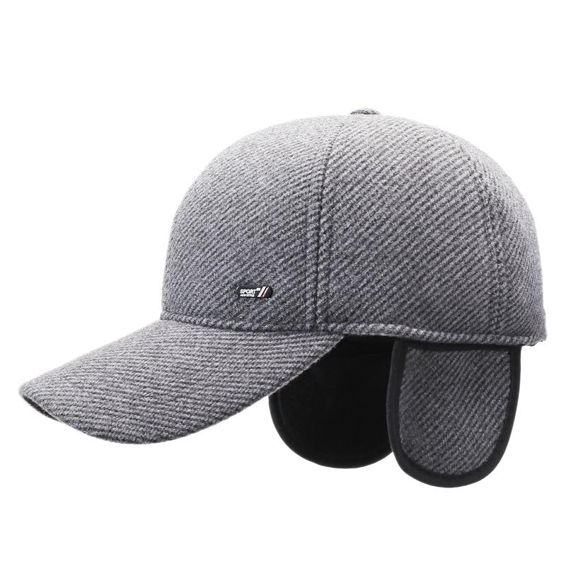 Hat Men's Winter Warm Cap Middle-Aged and Elderly Winter Outdoor Ear Protection Baseball Cap Dad Cap