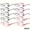10pcs Printed Presbyopia Glasses for Elegant Women