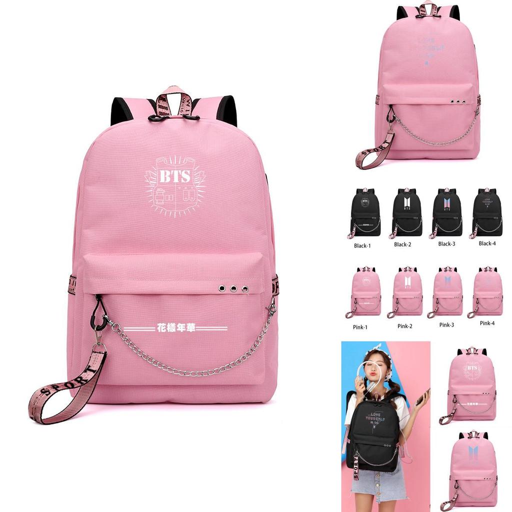 Zaino Kpop Bts Bangtan Boys Tela Zaino Scolastico Con Porta Usb E Design Elegante