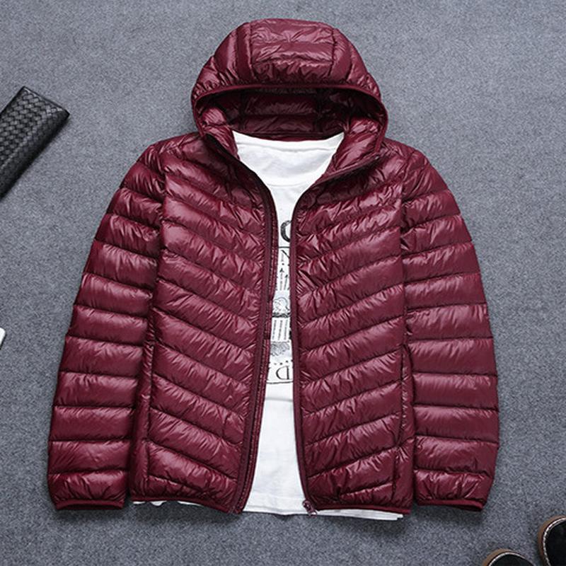 Neue koreanische Version der Daunenjacke, leichte Herren-Kapuzenjacke, groß und kurz