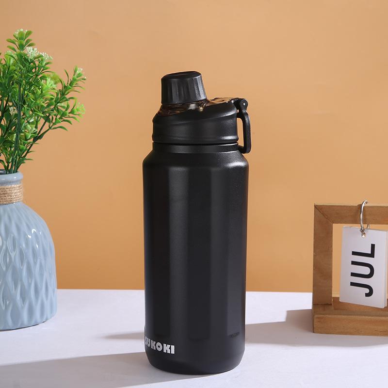 Large Capacity Portable Travel Thermos Cup Stainless Steel Straight Drink Water Bottle Girls Outdoor Sports Fitness Water Cup