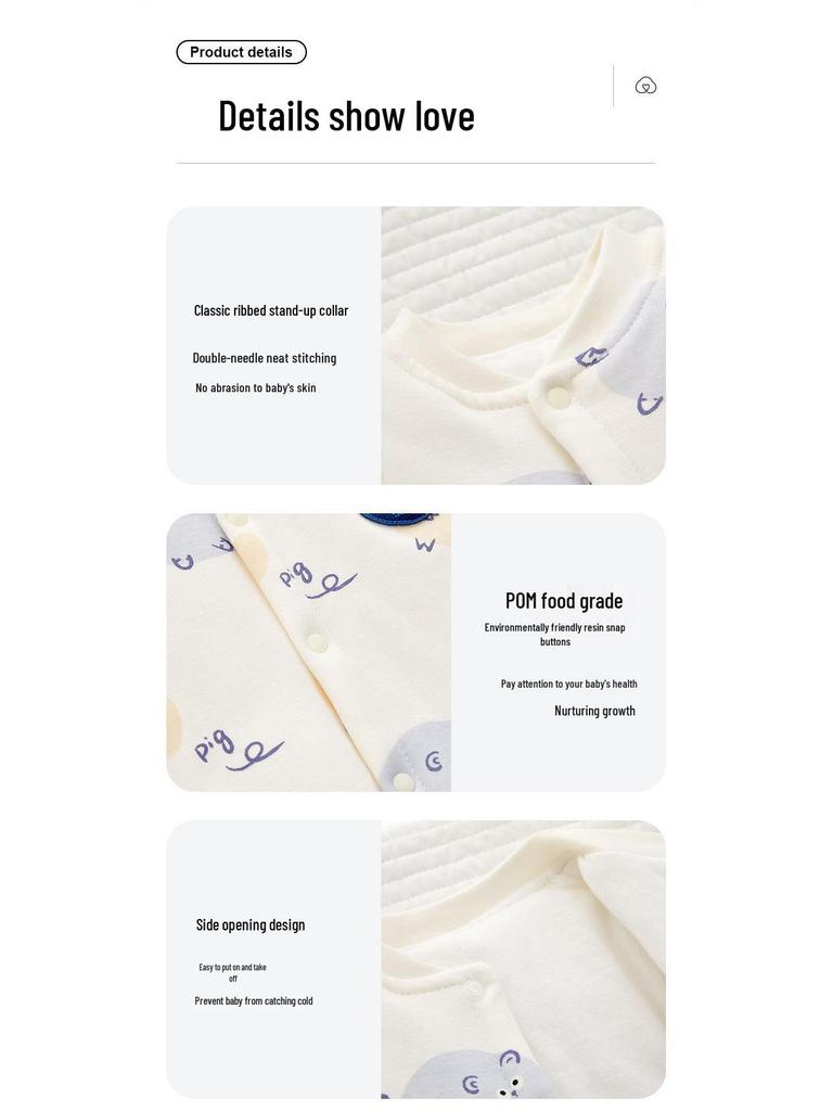 Winter-Ready Baby Bodysuit: 120g Thick Cotton Padded Romper, Pure Cotton Crawling Suit