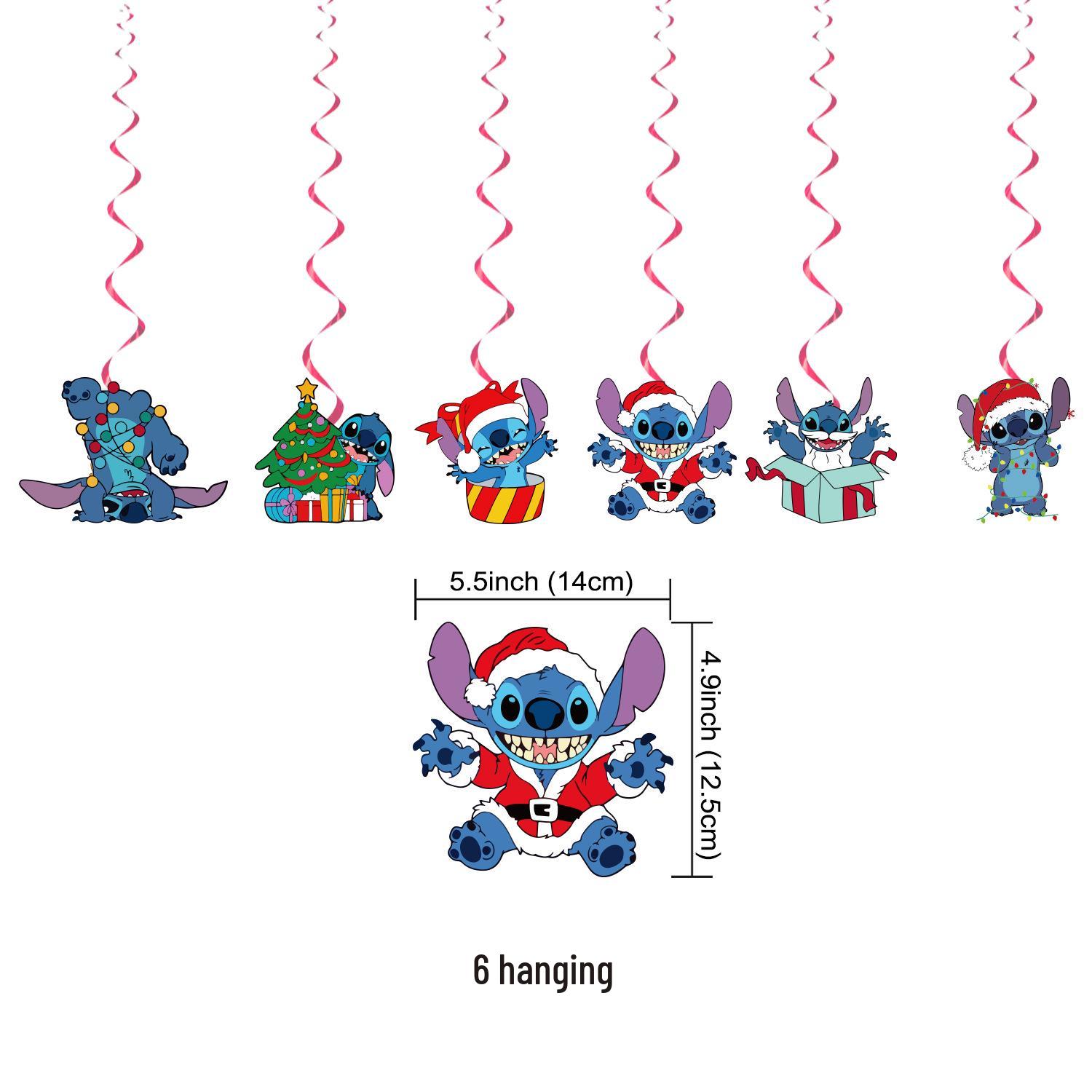 Christmas Stitch Theme Party Supplies Set - Banner, Balloons & Flags