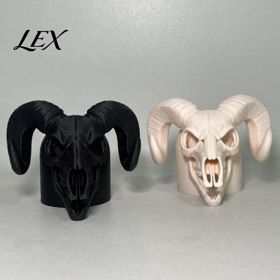 Sheep Skull Hitch Cover Cap for The Trailer Coupling, 3D Printed Ram Cover, Black/White Bone Design Truck, Recreational Vehicle Accessories Heavy-duty