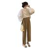2025 Spring/Autumn French Puff Sleeve Round Neck Women's Casual Loose Top