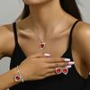Bracelet Crystal Heart Pendant Jewelry Set Shining Rhinestone Necklace Set  Banquet