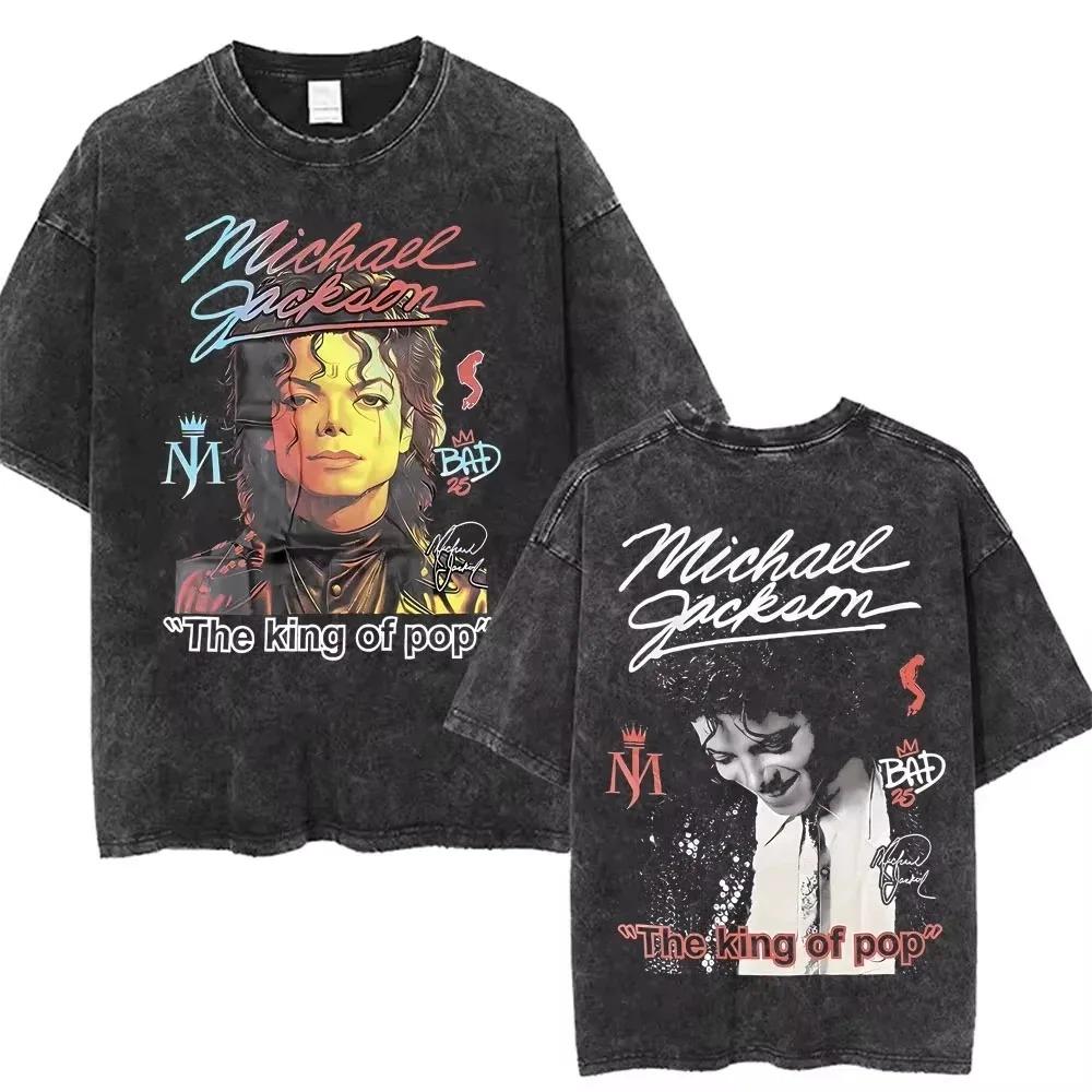 Michael Jackson "Thriller" Zombie Horror Retro Graphic Acid Wash Unisex Heavyweight Cotton Oversized Streetwear T-Shirt