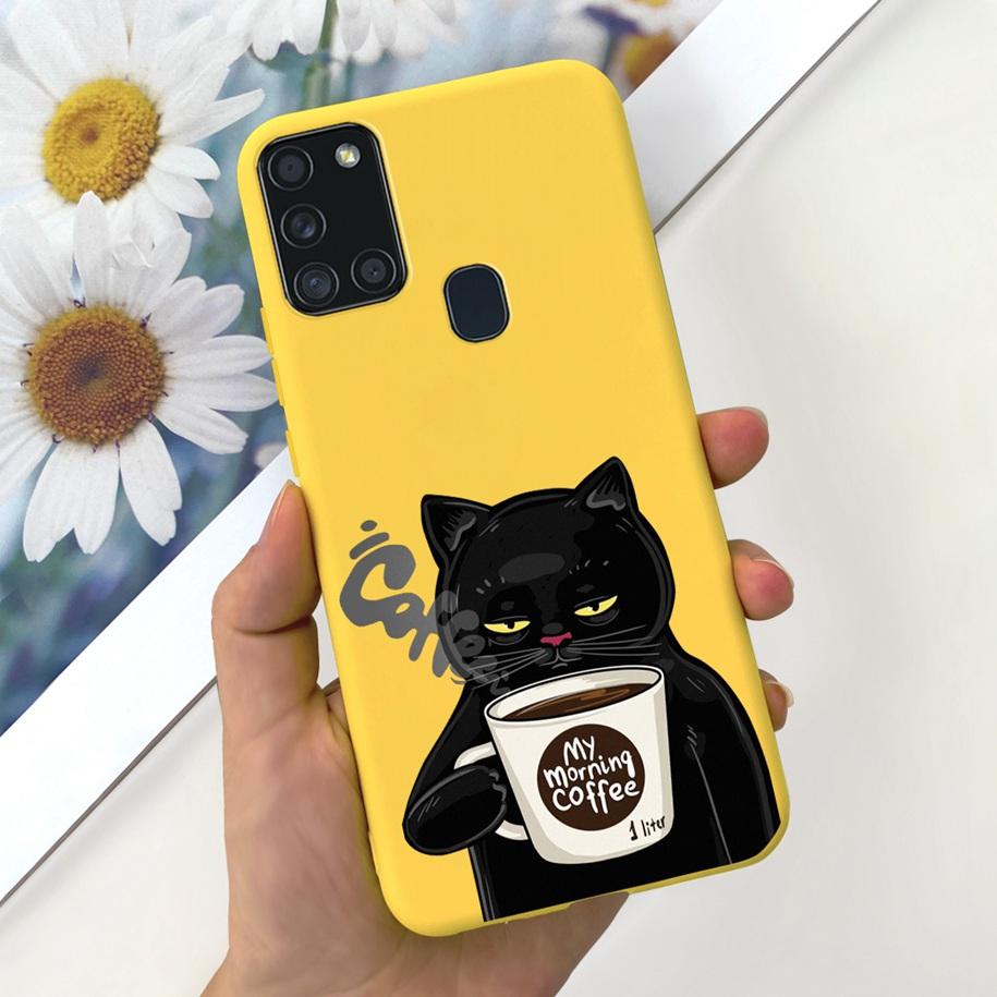 For Samsung A21S Case SM-A217F A 21S Back Cover Fashion Flower Cartoon TPU Soft Silicone Phone Case For Samsung Galaxy A21s Capa