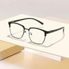 Simple square frame business style anti-blue light glasses Male and female metal students myopia glasses