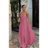 A New Summer Solid-color Strapless Pleated Sleeveless Halter Dress