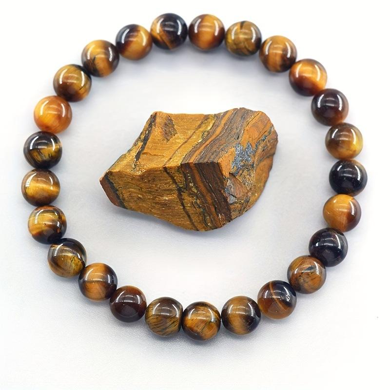

Natural stone amethyst tiger eye elastic bracelet, handmade rose stone agate mixed color bead bracelet