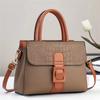 Contrasting Color Stone Pattern, Simple Leather Texture, Personality and Large Capacity, Shoulder Crossbody Big Bag
