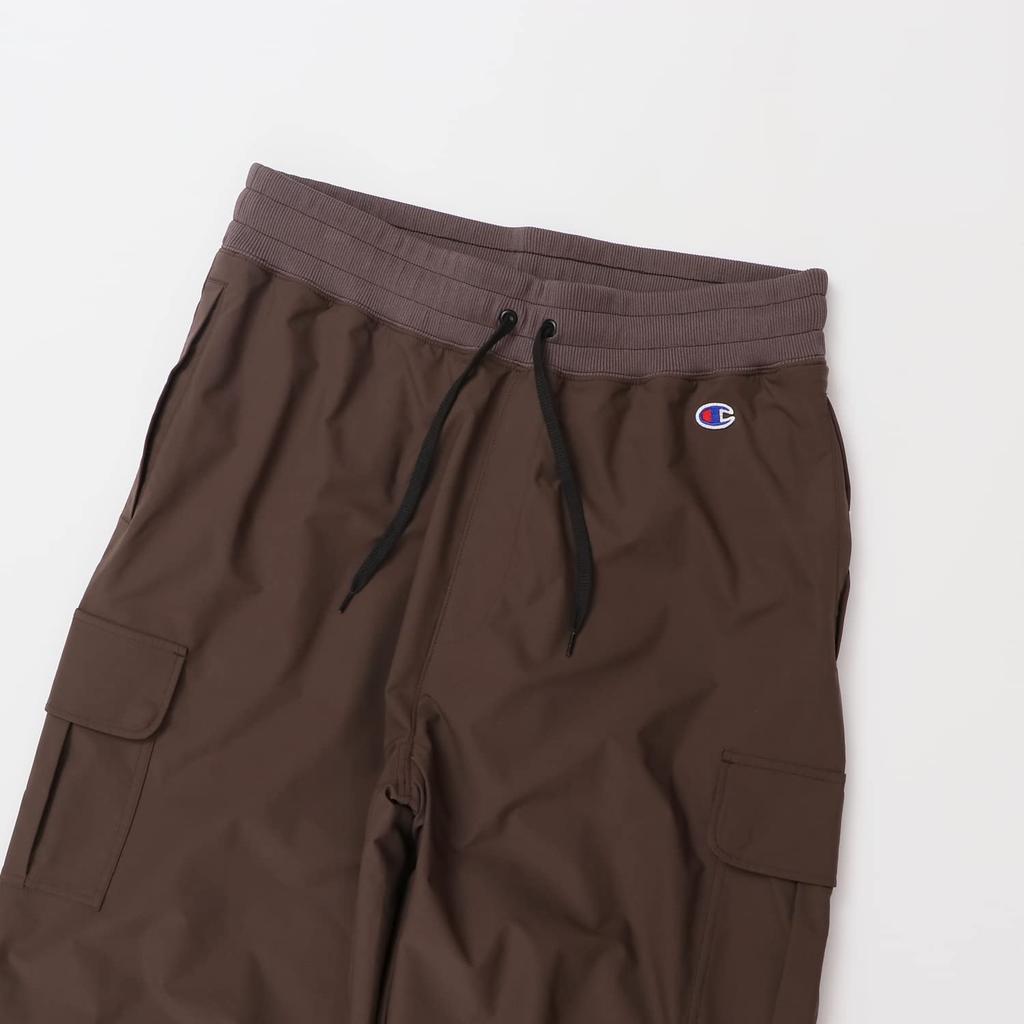 Champion Stretch Logo Long Size Men's Water-Repellent One-Point Pants, Brown, XL, C3-YSD03
