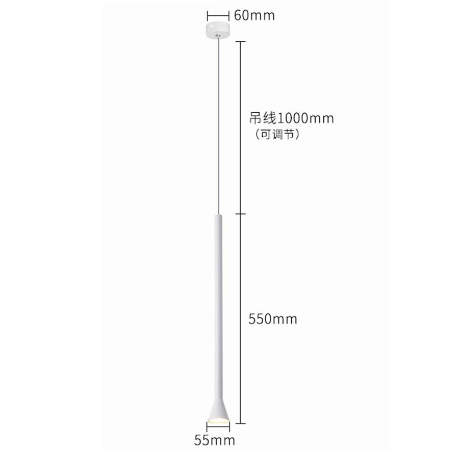 Creative Art LED Pendant Lights Long Tube Lamps Kitchen Dining Room Shop Bar Decoration Cord Pendant Lamp Background Lights