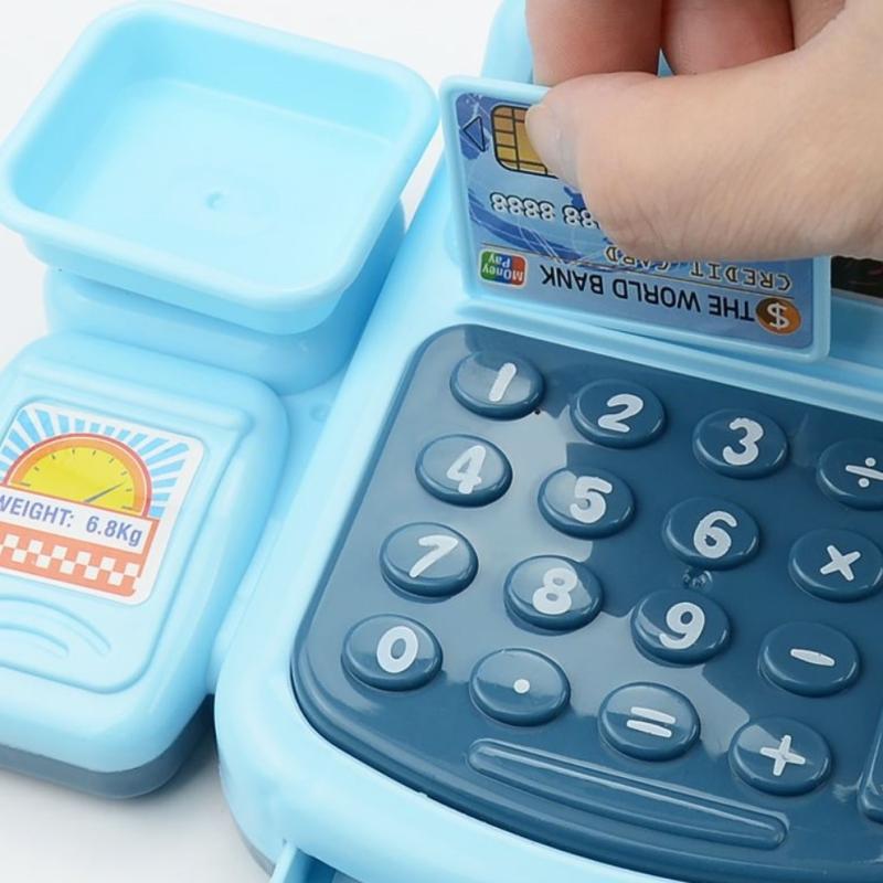 1 Set Electronic Game Lighting And Sound Effects Supermarket Cashier Toy Simulation Shopping Cash House Toys