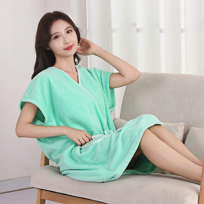 Women's Quick-Dry Absorbent Bathrobe and Wrap Skirt