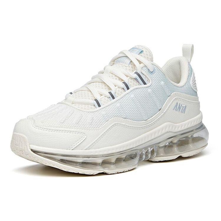 Anta Lifestyle Series Fabric Shock Absorbing Non-Slip Wear-Resistant Breathable Low-Top Casual Shoes Women Sneaker Ivory-White 922125506-1