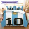 Lenjerie de pat cu model Lionel Messi, Set cu cuvertură, Husă cuvertură, Față de pernă, Cadou de casă de ziua de naștere(1 * husă de pilotă + 2 * fețe de pernă, fără miez)