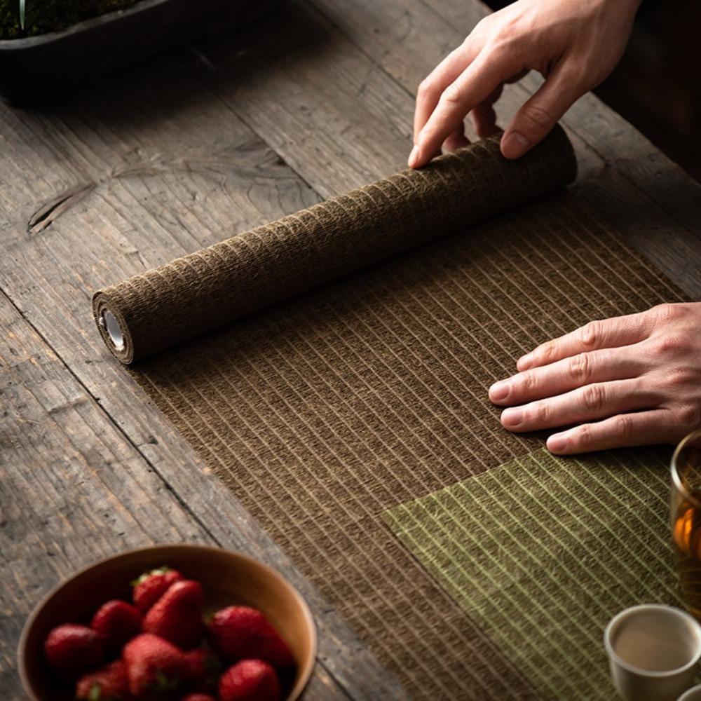 Waterproof Linen Tea Mat Heat Insulation Desktop Protective Mat Tea Cushion  Party Decoration